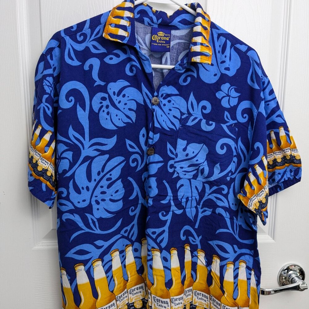Corona Extra Hawaiian Style Shirt, Men's XL, Beer Bottle Design, Soft Rayon - Picture 2 of 10